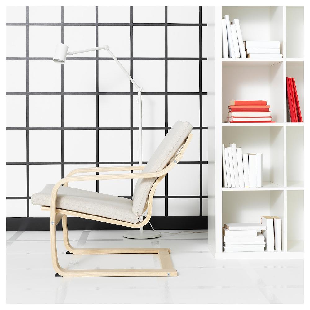 IKEA POÄNG Sillón con respaldo bajo natural/beige/Katorp natural/beige Promoción por tiempo limitado