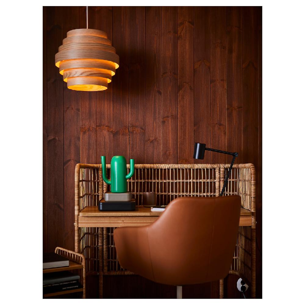 IKEA DYKARKLOCKA Pantalla para lámpara de techo chapa roble tinte blanco 40 cm Precios de Black Friday