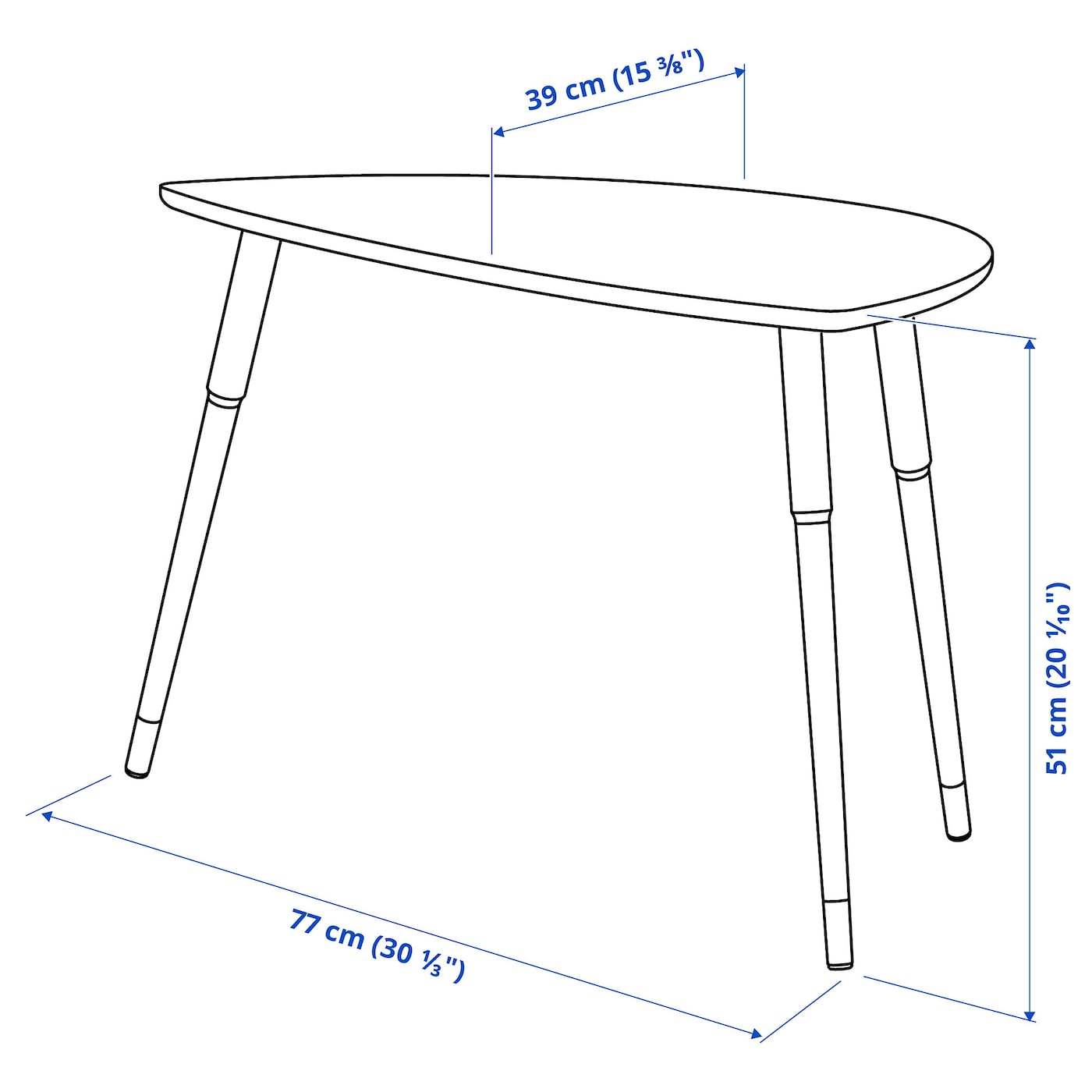IKEA LÖVBACKEN Mesa auxiliar naranja 77x39 cm En oferta