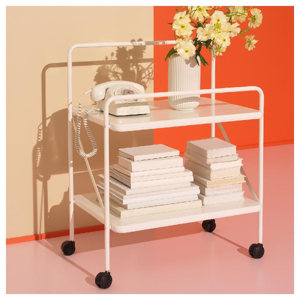 IKEA JÄRLÅSA Mesa auxiliar con ruedas blanco 65x45 cm Libre de impuestos