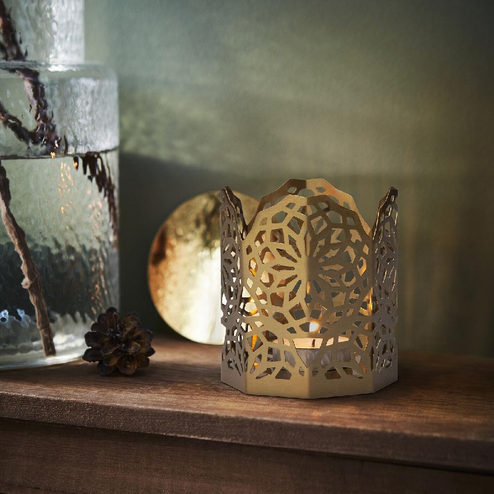IKEA GOKVÄLLÅ Portavela dorado 8x8x9 cm Gran oferta