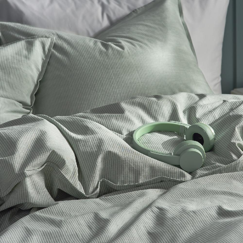IKEA BERGPALM Funda nórdica y 2 fundas almohada verde/raya 240x220/50x60 cm Tienda