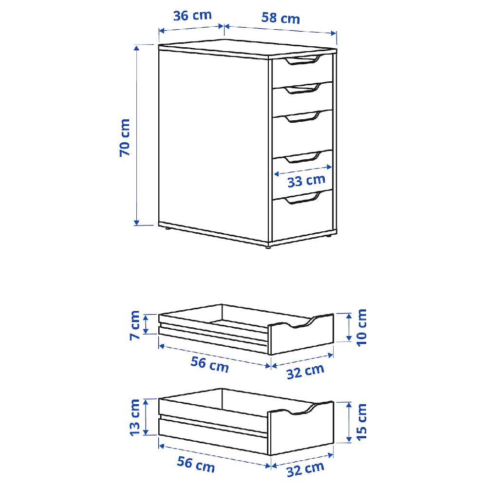 IKEA ALEX Cajonera blanco 36x70 cm COMPRAR AHORA