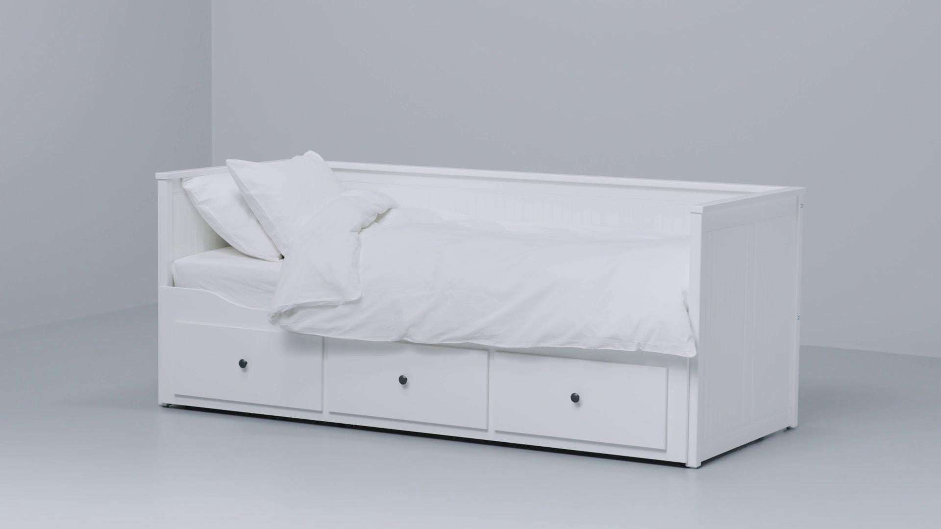 IKEA HEMNES Diván con 3 cajones y 2 colchones blanco/Åfjäll firme 80x200 cm Promoción por tiempo limitado