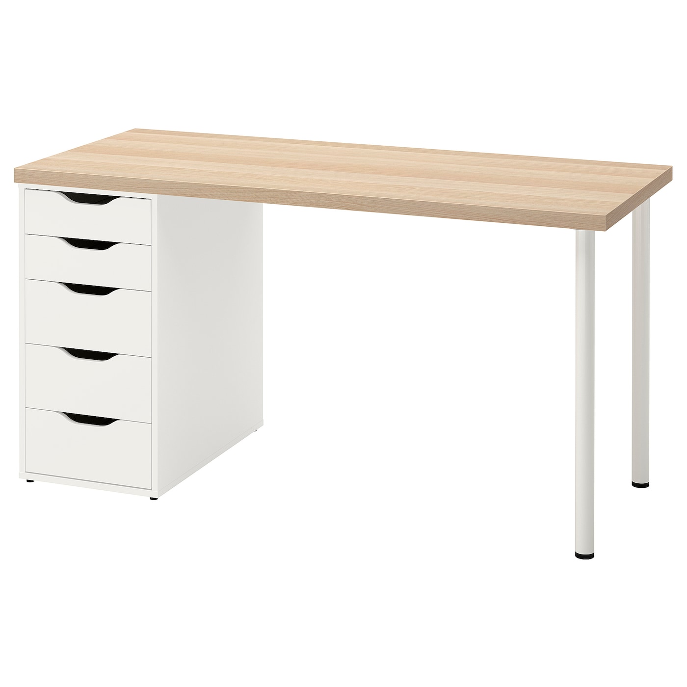 IKEA LAGKAPTEN / ALEX Escritorio efecto roble tinte blanco/blanco 140x60 cm