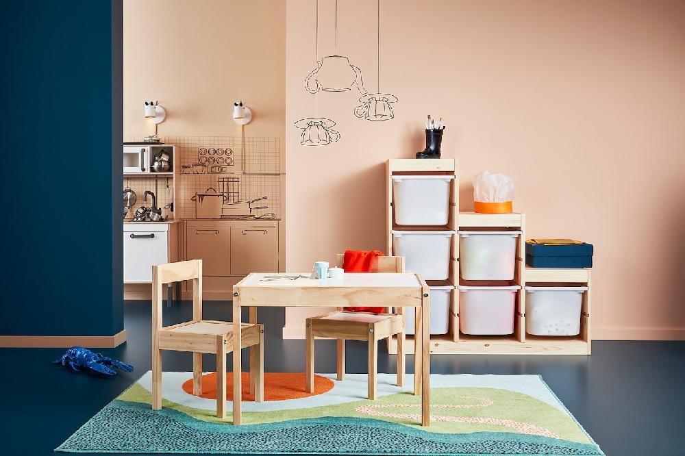 IKEA LÄTT Mesa para niños con 2 sillas blanco/pino Promoción trimestral
