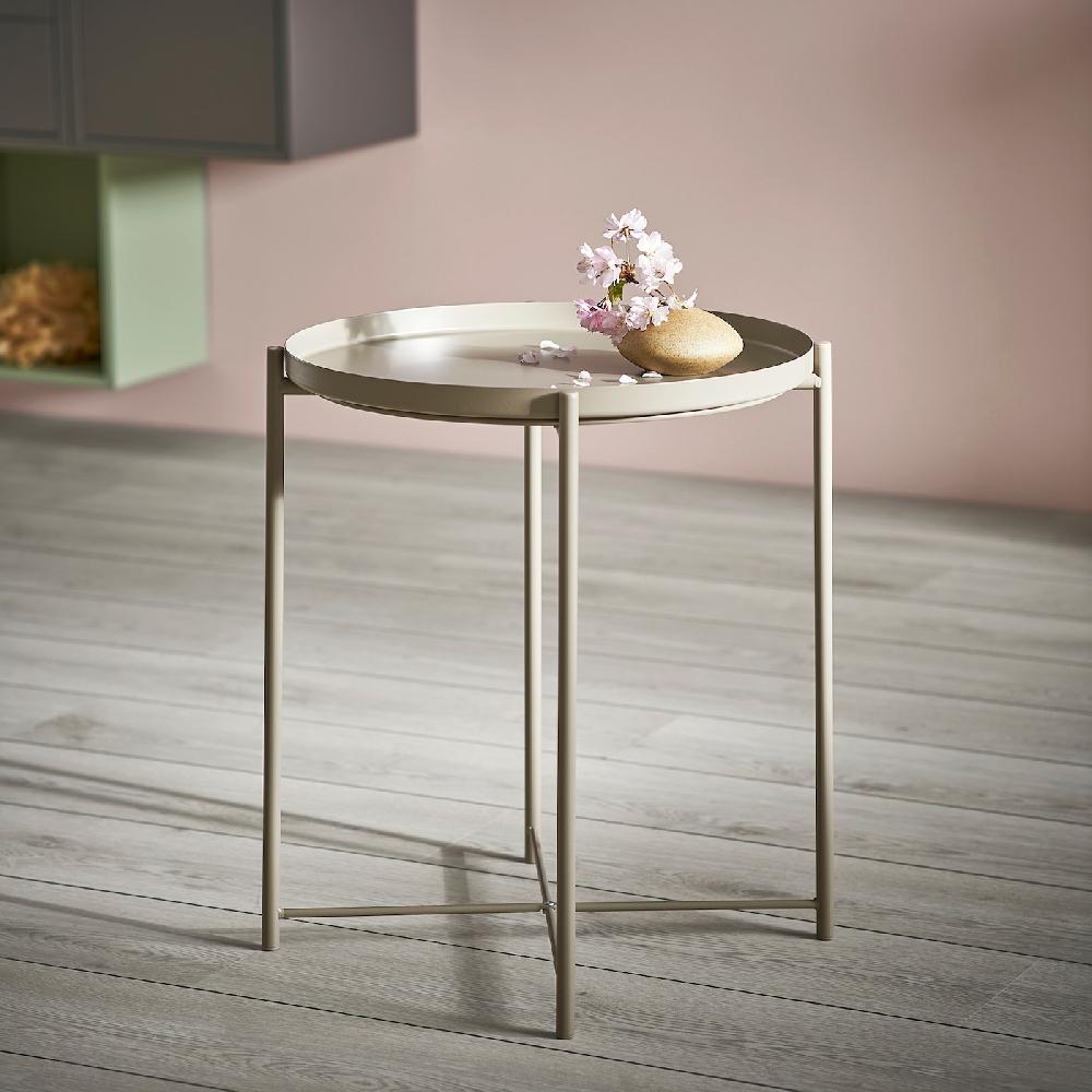 IKEA GLADOM Mesa/bandeja gris beige 45x53 cm Superdescuento