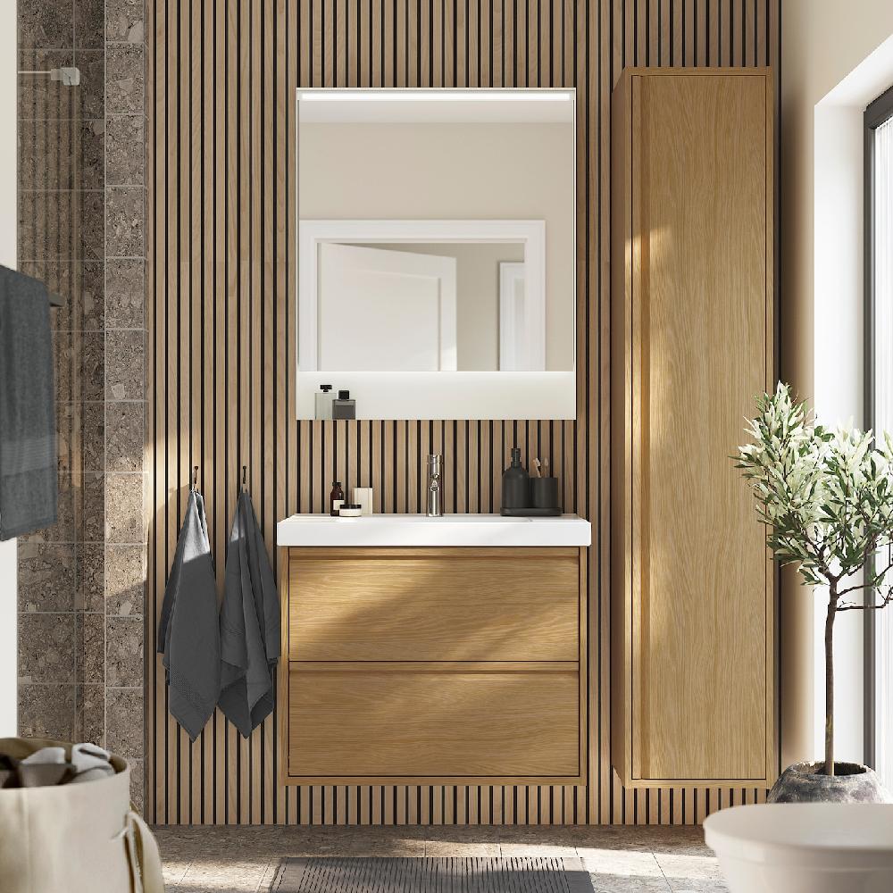 IKEA ÄNGSJÖN / ORRSJÖN Mueble+cajones/lavabo/grifo efecto roble 82x49x69 cm Grandes descuentos