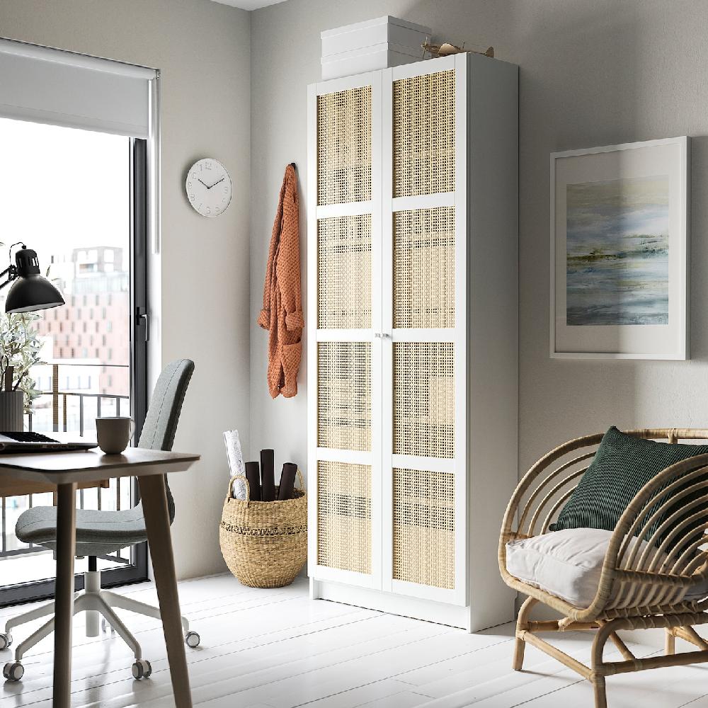 IKEA BILLY / HÖGADAL Librería con puertas blanco 80x30x202 cm Oferta exclusiva
