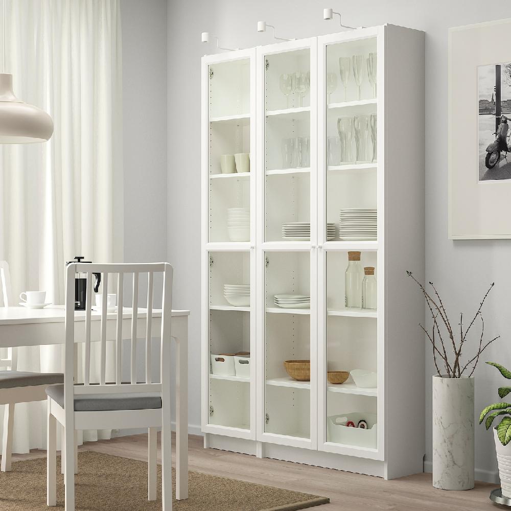 IKEA BILLY / OXBERG Vitrina blanco 120x30x202 cm Última moda