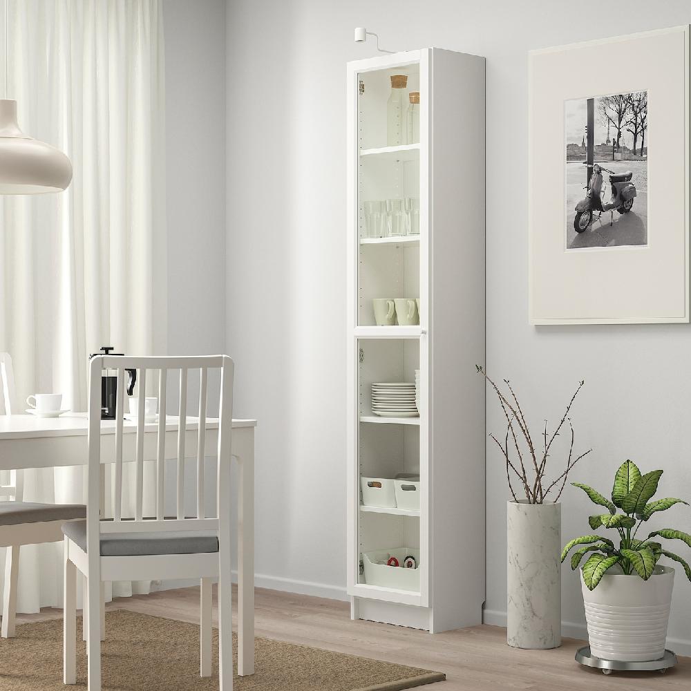 IKEA BILLY / OXBERG Estantería con puerta de vidrio blanco/vidrio 40x30x202 cm Ofertas especiales
