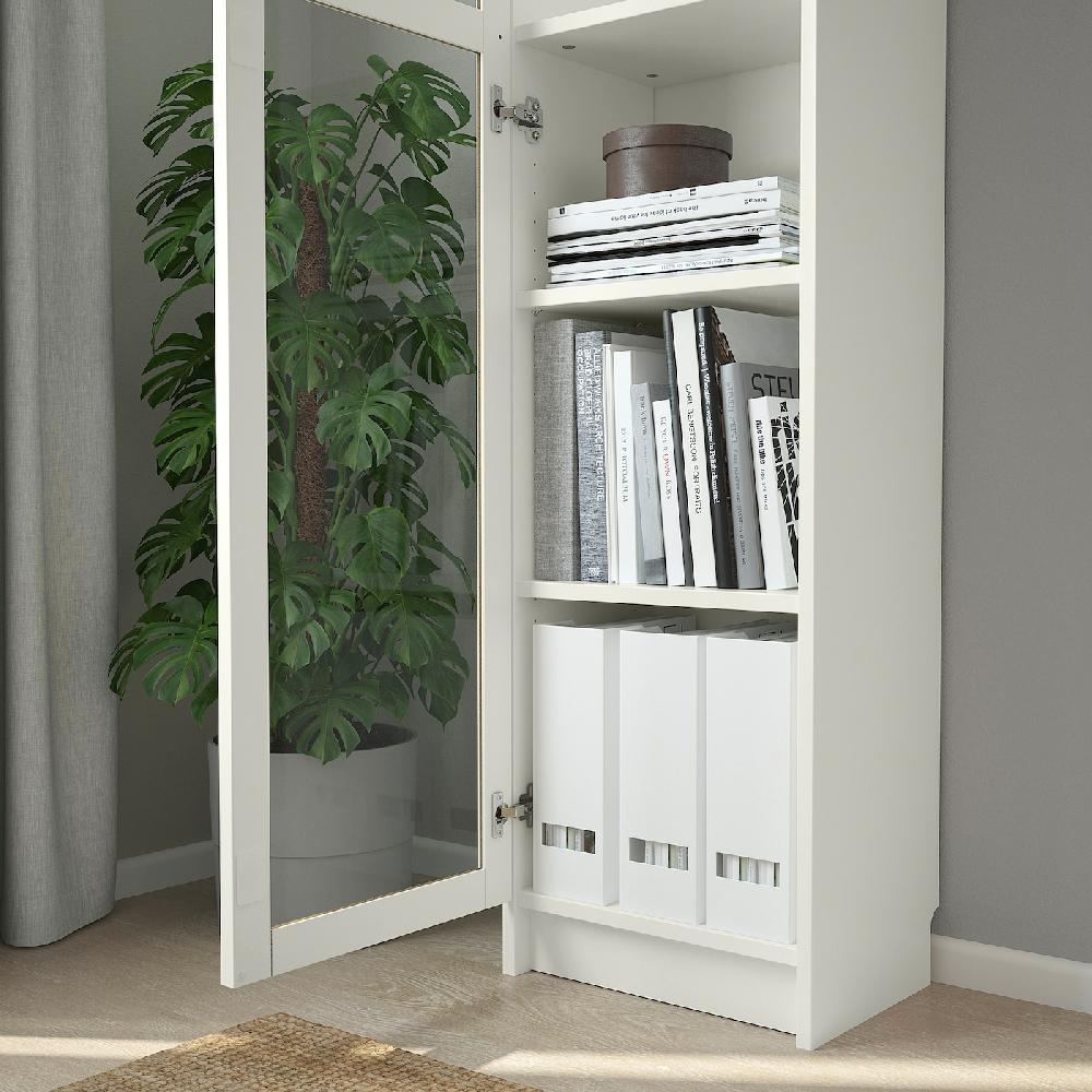 IKEA BILLY / OXBERG Estantería con puerta de vidrio blanco/vidrio 40x30x202 cm Ofertas especiales