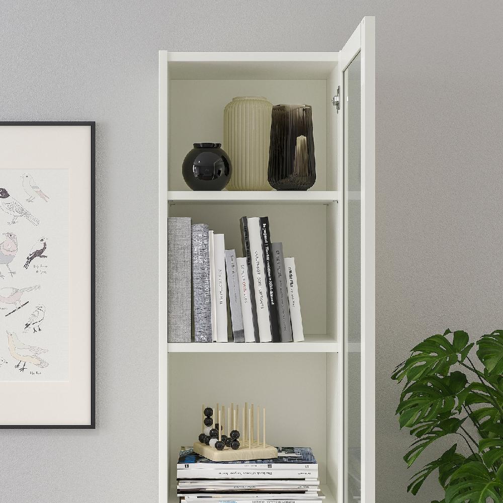 IKEA BILLY / OXBERG Estantería con puerta de vidrio blanco/vidrio 40x30x202 cm Ofertas especiales