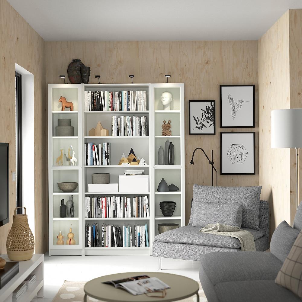 IKEA BILLY / OXBERG Combinación librería puertas vidrio blanco 160x202 cm Rebajas de fin de temporada
