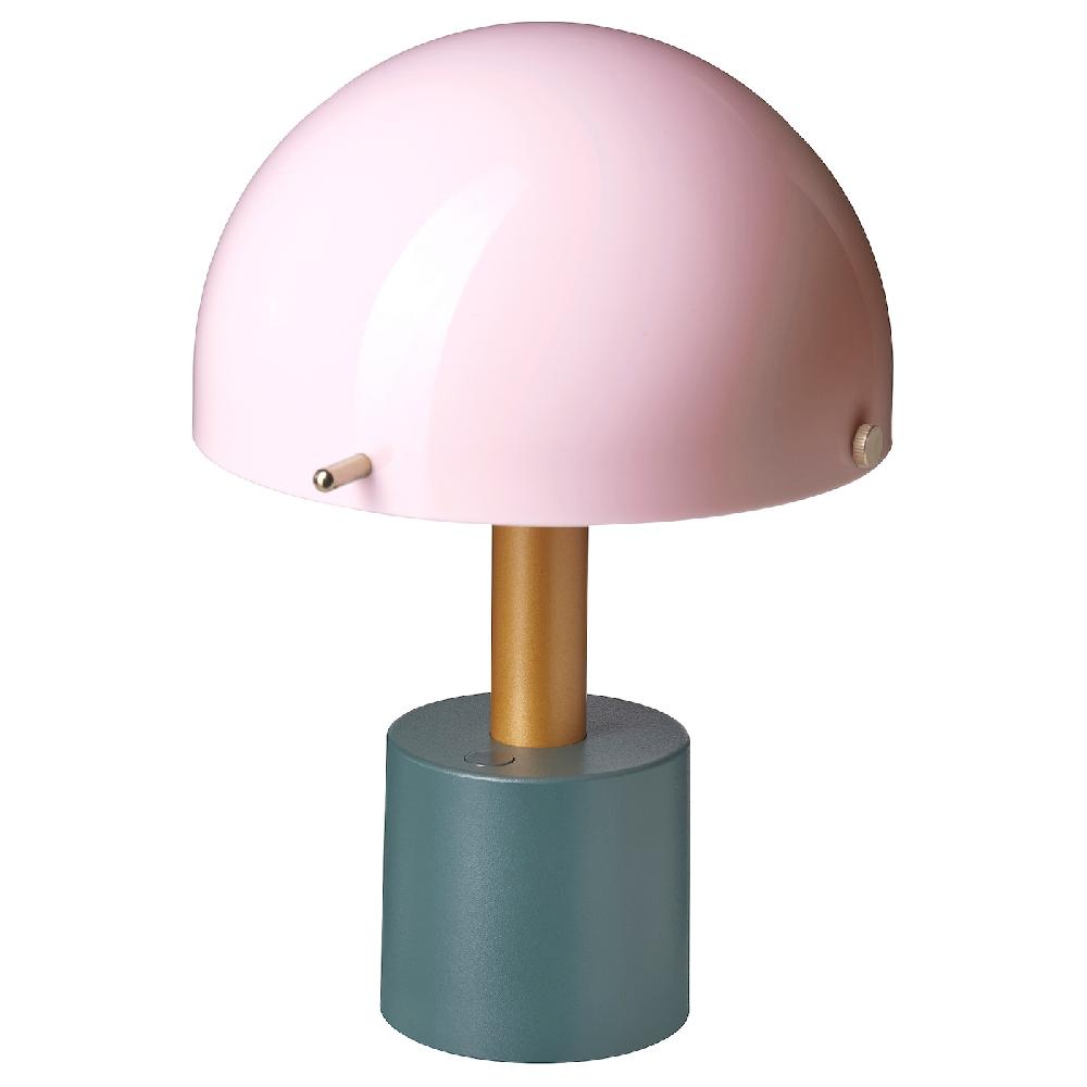 IKEA NÖDMAST Lámp LED portátl a pilas rosa claro/gris verdoso oscuro 26 cm