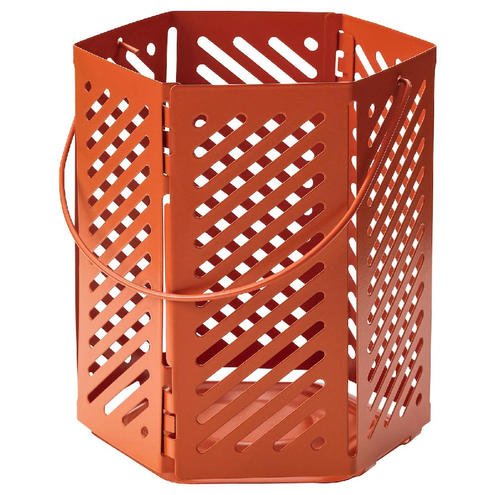 IKEA VÅRSYREN Farolillo para vela pequeña marrón anaranjado 12 cm