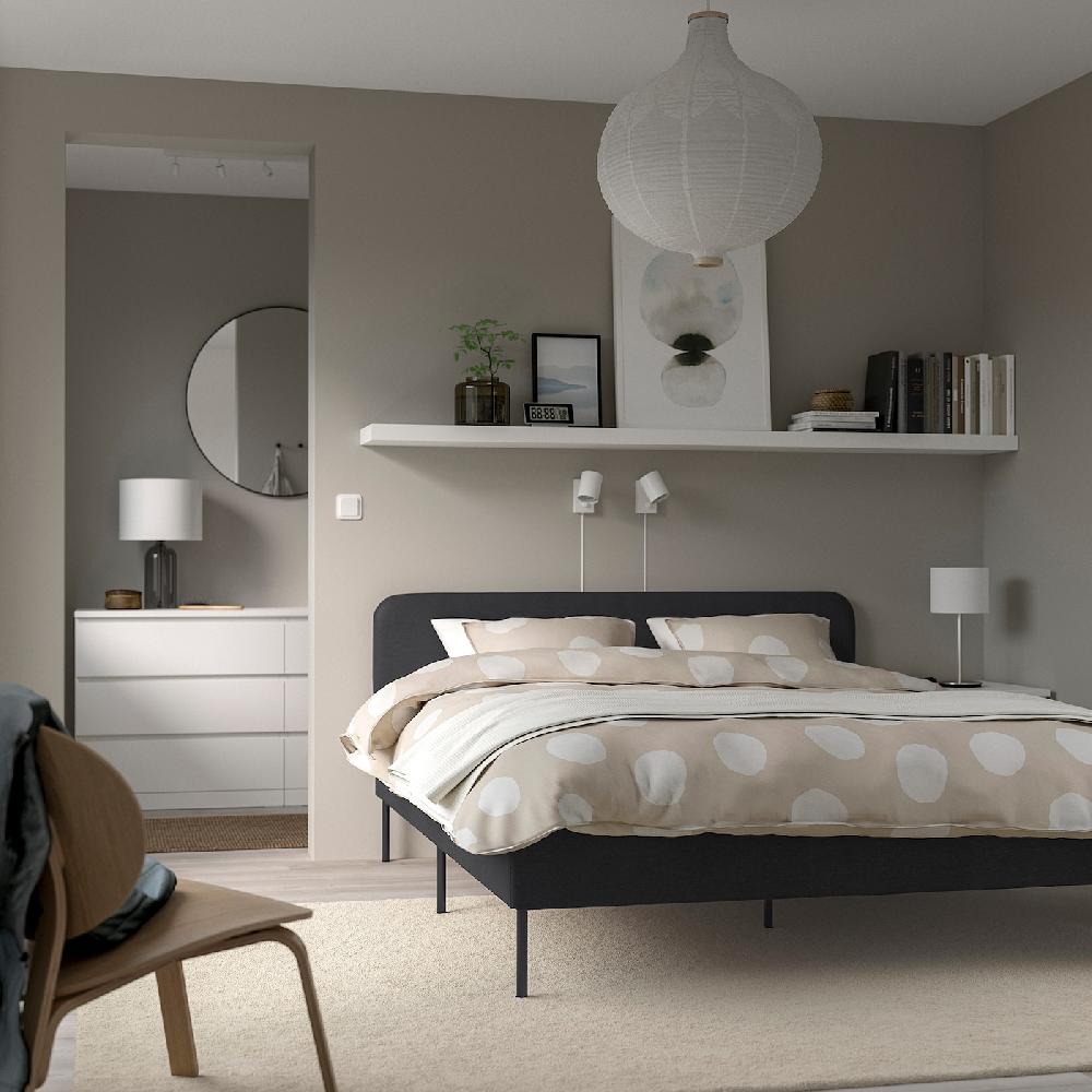 IKEA SLATTUM Estructura cama tapizada Vissle gris oscuro 140x200 cm ÚLTIMAS EDICIONES