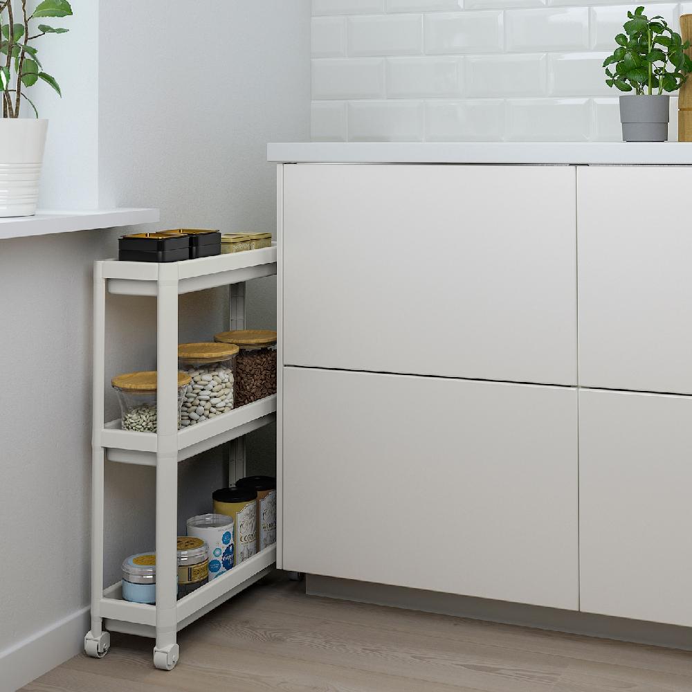 IKEA VESKEN Carrito blanco 54x18x71 cm Precio de fábrica