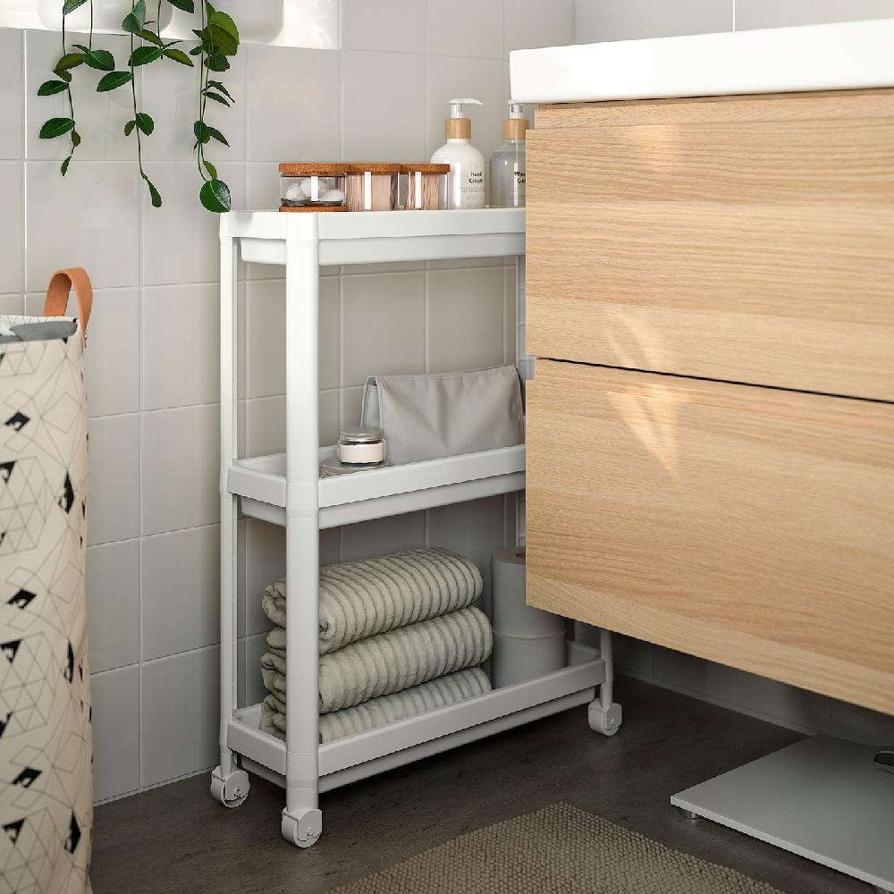 IKEA VESKEN Carrito blanco 54x18x71 cm Precio de fábrica
