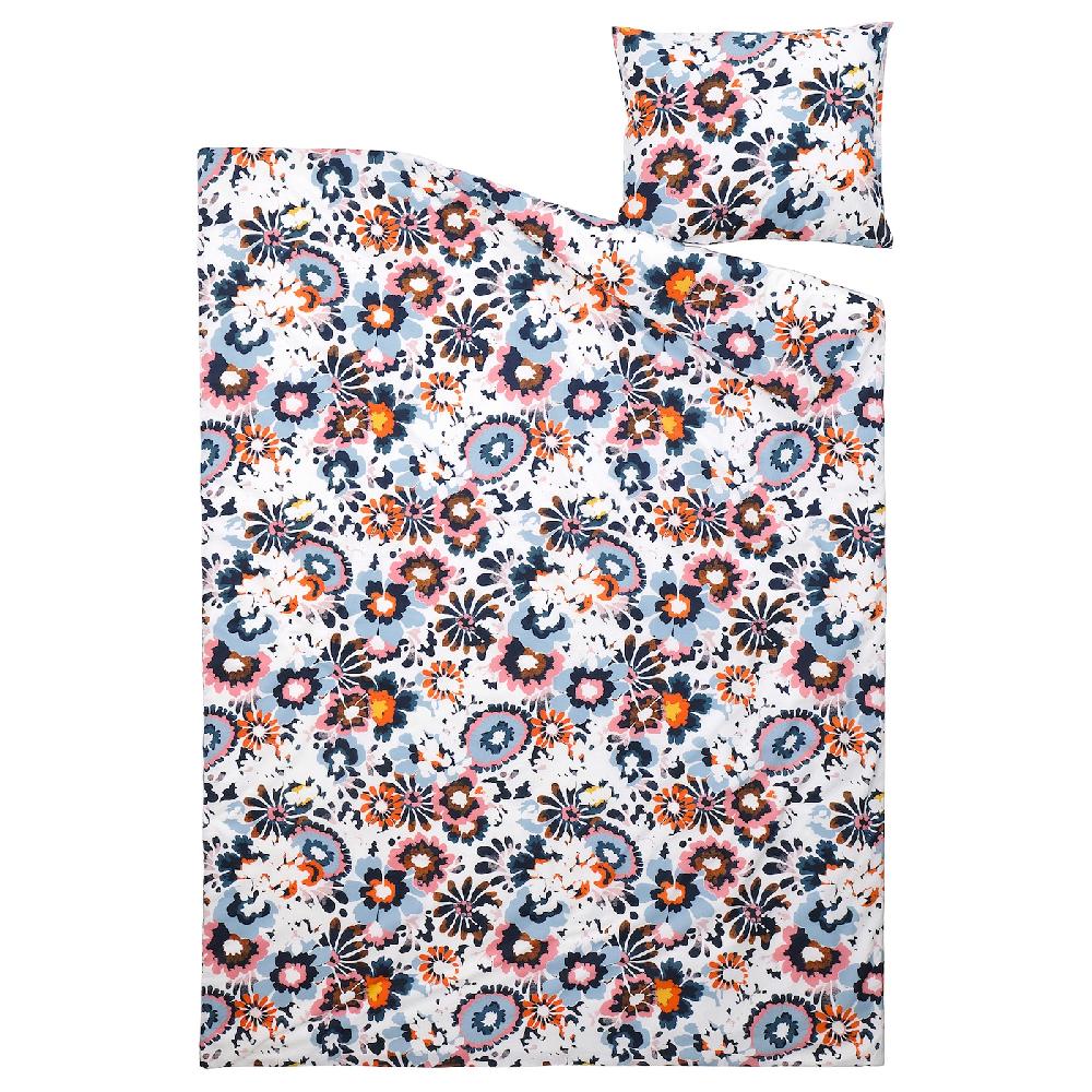IKEA HÖNSGULLÖRT Funda nórdica con funda de almohada motivo floral/multicolor 150x200/50x60 cm Precios de Black Friday