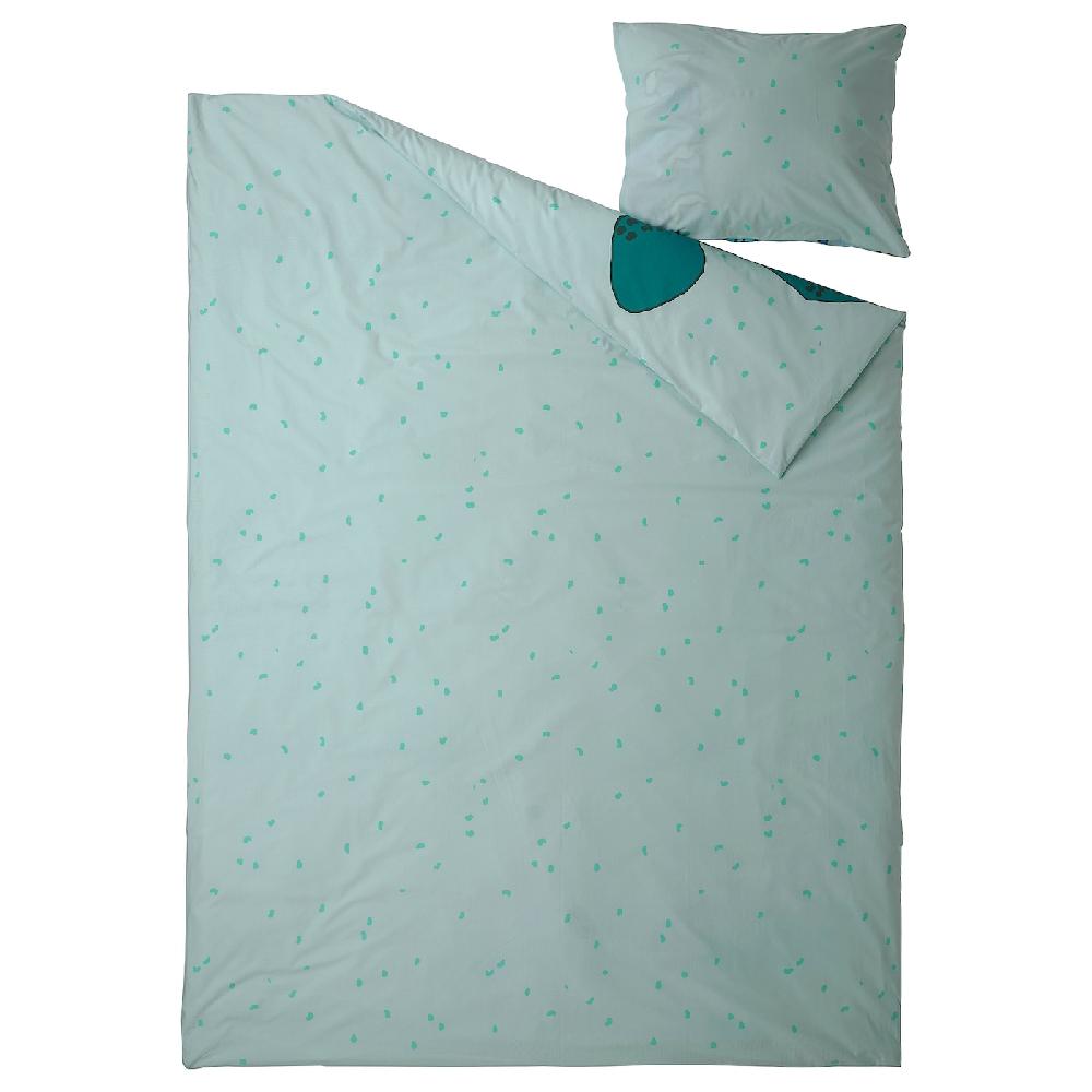 IKEA BLÅVINGAD Funda nórdica con funda de almohada motivo tortuga/turquesa 150x200/50x60 cm Grandes ahorros
