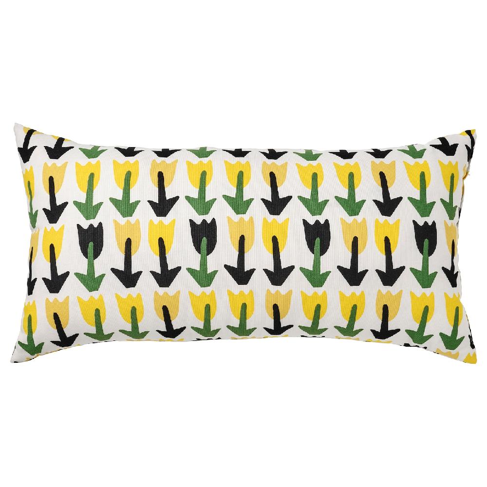 IKEA SANDMOTT Cojín verde/amarillo 30x58 cm
