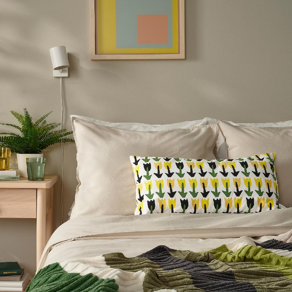 IKEA SANDMOTT Cojín verde/amarillo 30x58 cm Outlet