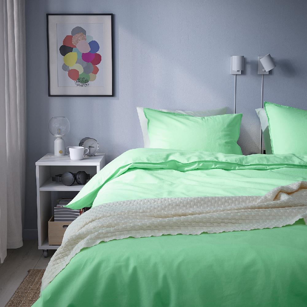 IKEA ÄNGSLILJA Funda nórdica con funda de almohada verde claro 150x200/50x60 cm Ofertas