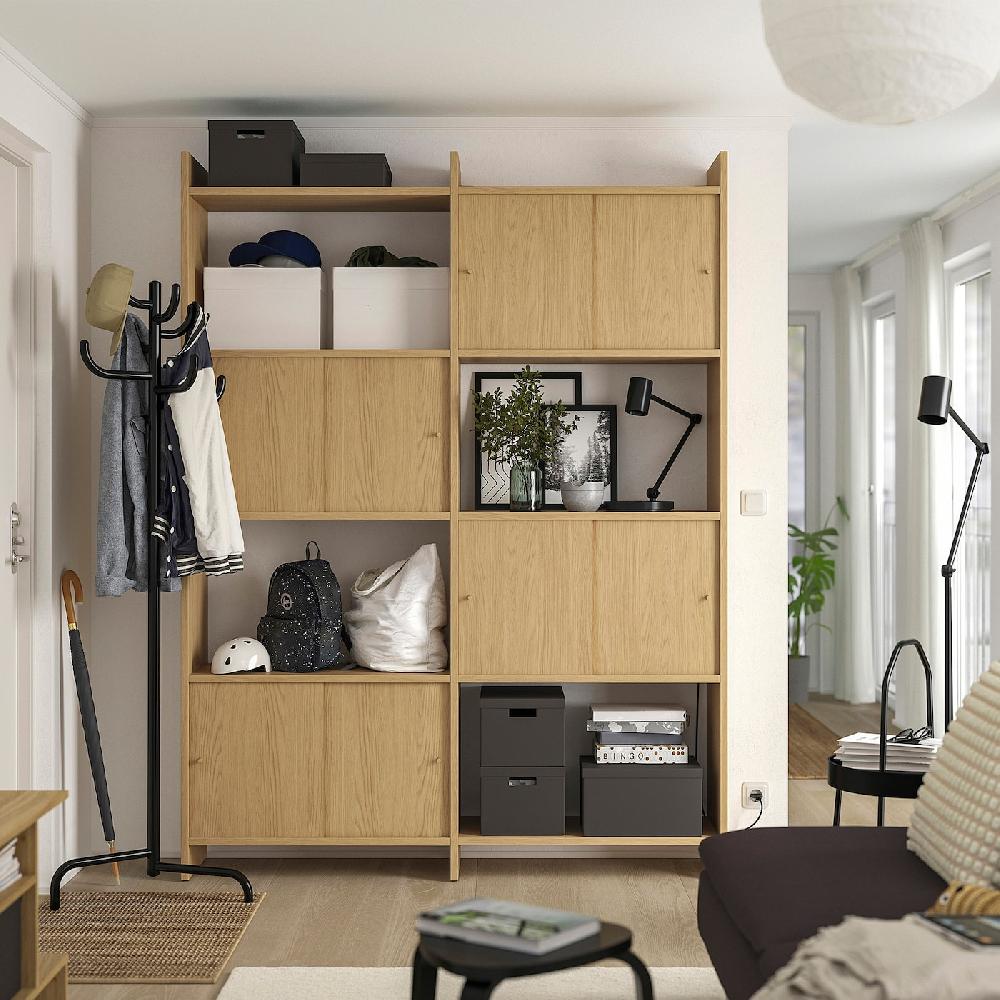 IKEA LÅDMAKARE Combi almacenaje puertas correderas con 2 baldas/efecto roble 159x35x212 cm Rebajas de fábrica