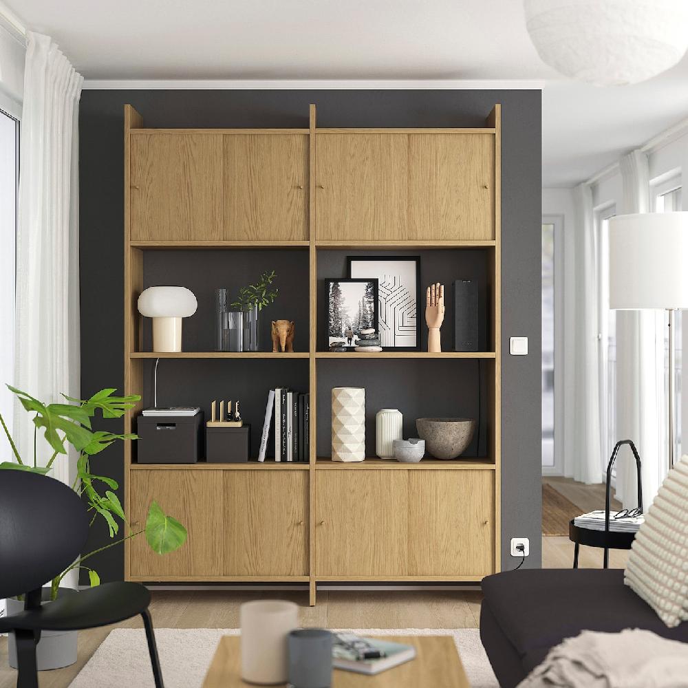 IKEA LÅDMAKARE Combi almacenaje puertas correderas con 2 baldas/efecto roble 159x35x212 cm Rebajas de fábrica