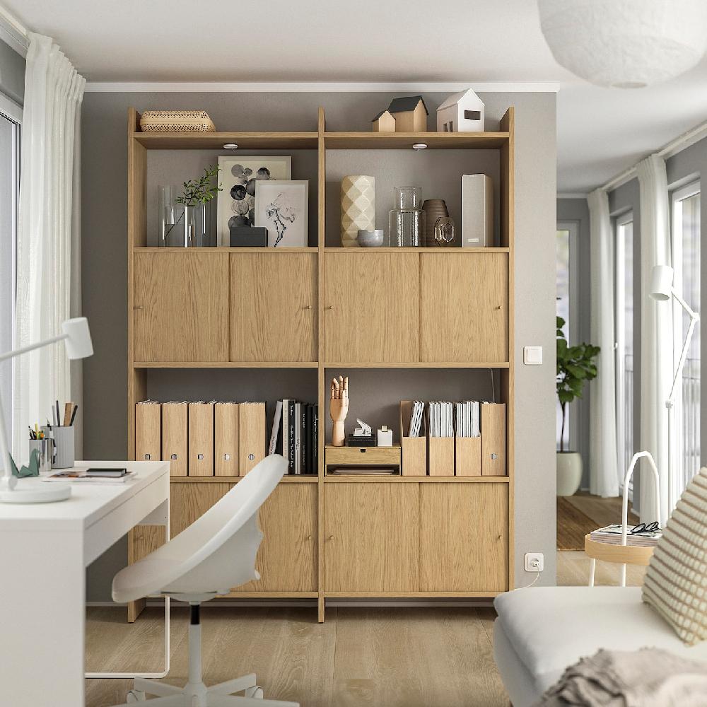 IKEA LÅDMAKARE Combi almacenaje puertas correderas con 2 baldas/efecto roble 159x35x212 cm Rebajas de fábrica