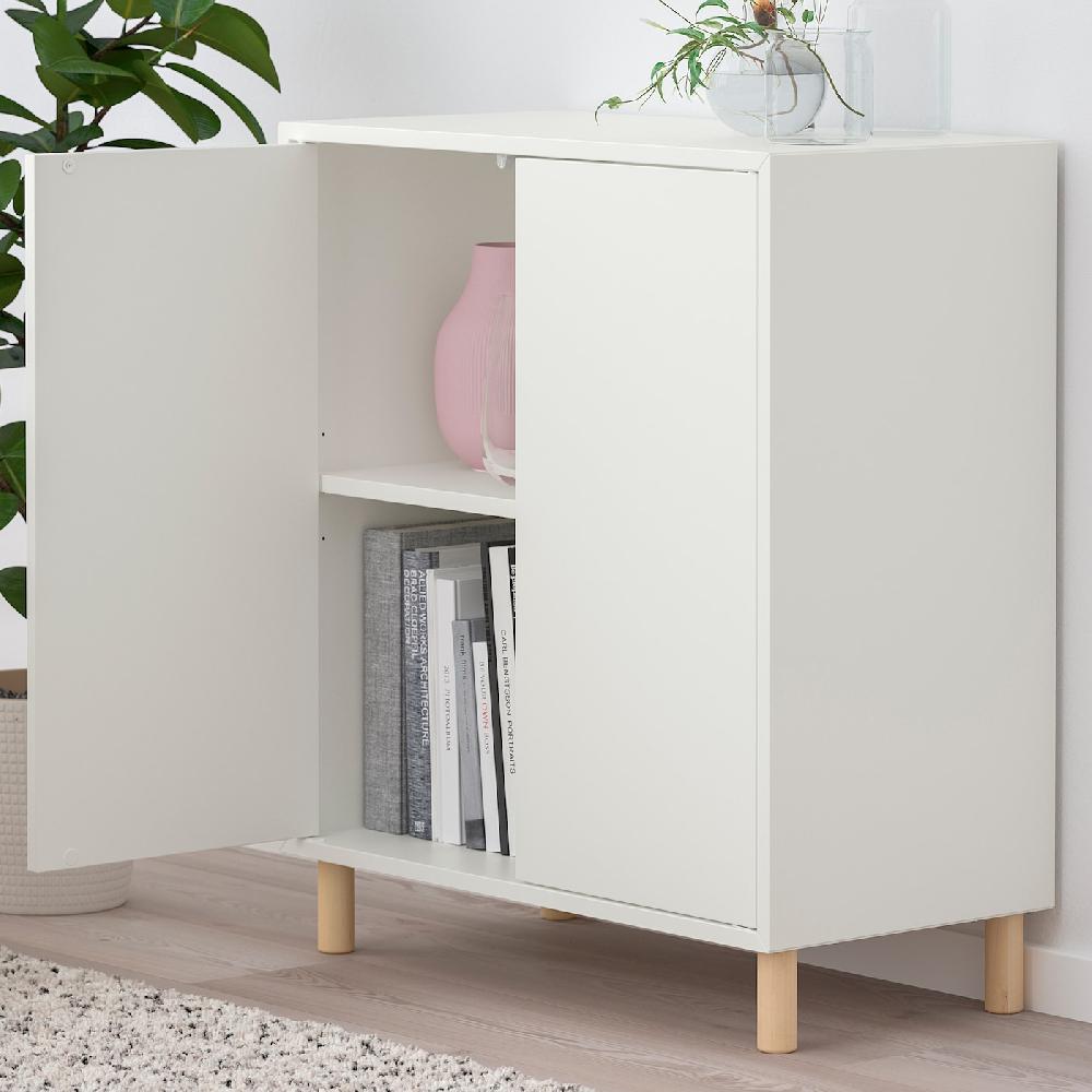 IKEA EKET Combinación de almacenaje con patas blanco/madera 70x35x80 cm Mejor oferta