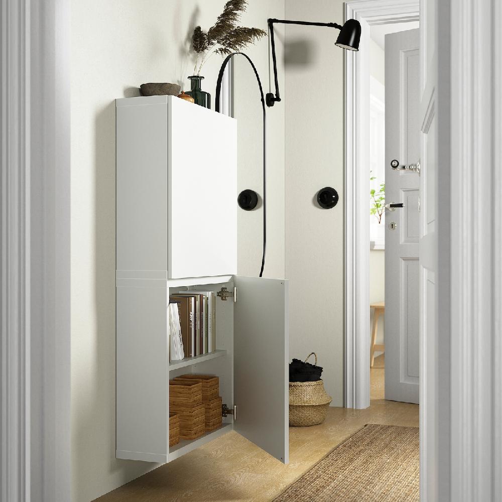 IKEA BESTÅ Armario de pared con 2 puertas blanco/Lappviken blanco 60x22x128 cm Rebajas online
