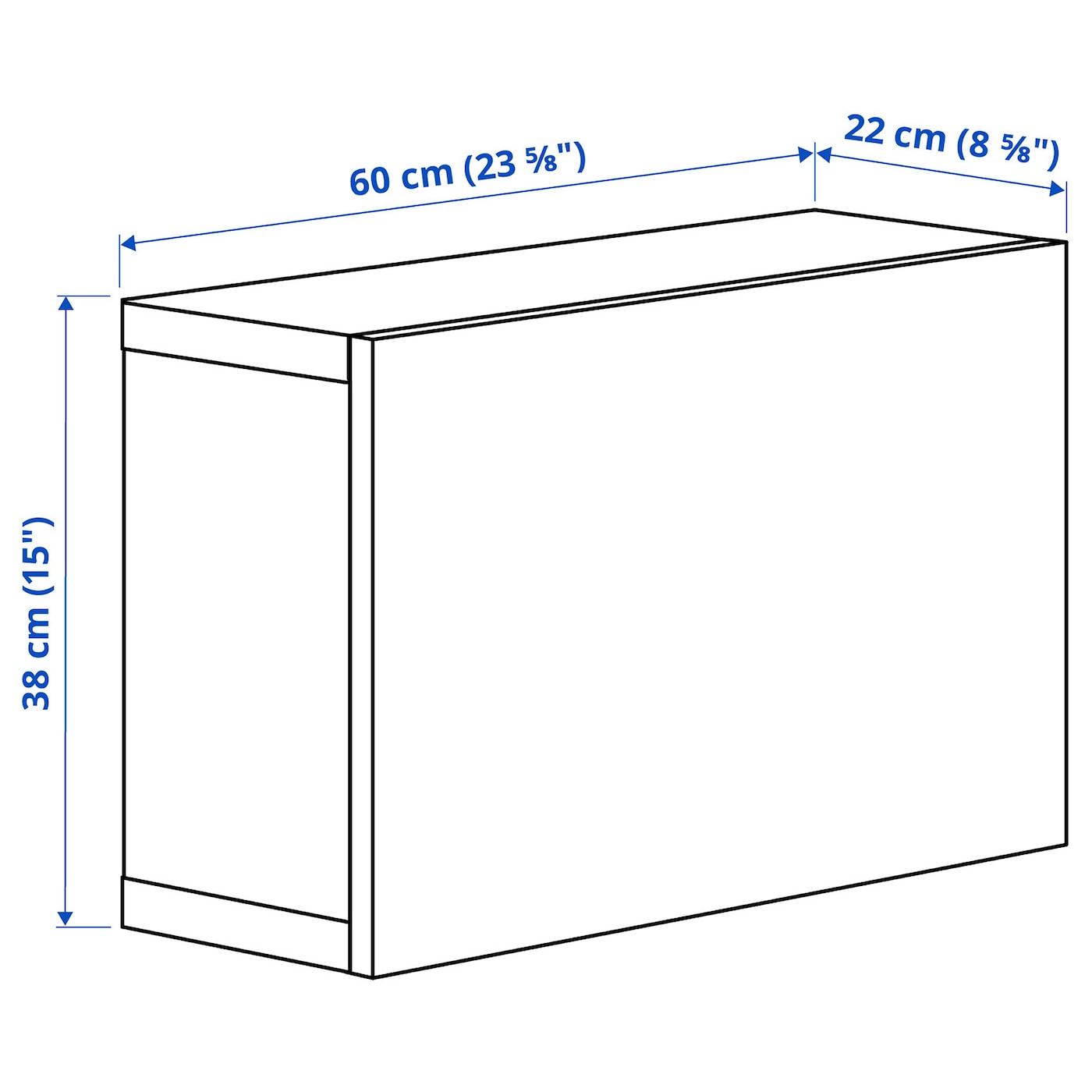 IKEA BESTÅ Estante con puerta blanco/Lappviken blanco 60x22x38 cm Envío gratis