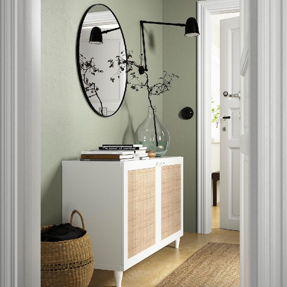 IKEA BESTÅ Mueble salón blanco Studsviken/Kabbarp/blanco álamo negro 120x42x74 cm Ofertas especiales