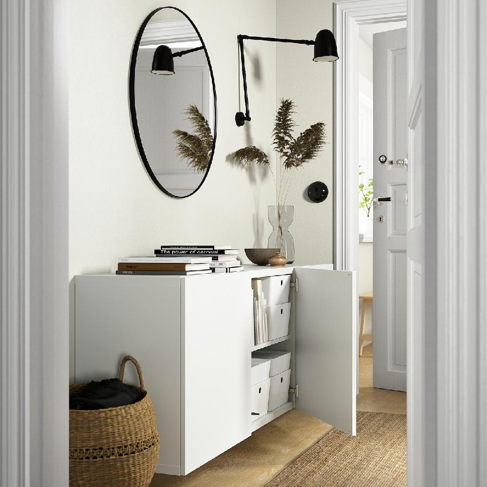 IKEA BESTÅ Combinación de almacenaje en pared blanco/Lappviken blanco 180x42x64 cm Precio ultrabajo