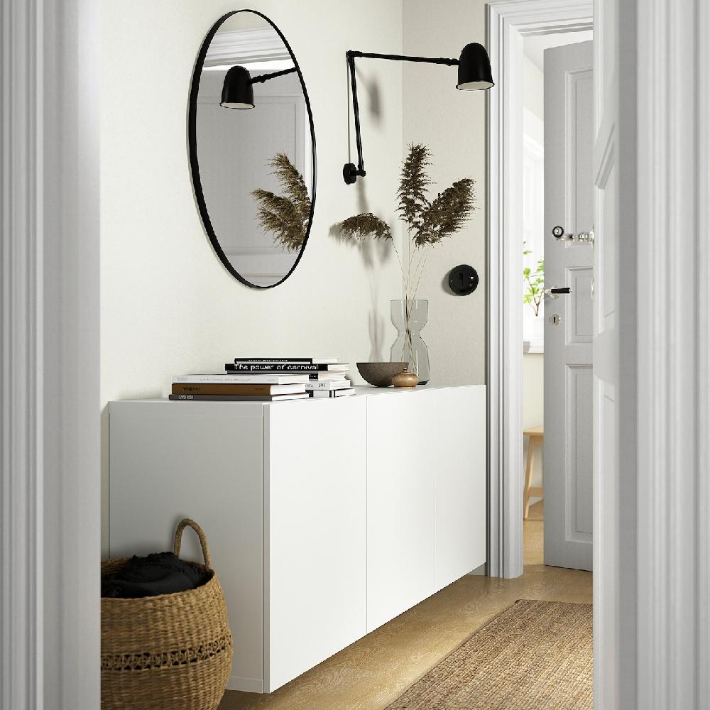 IKEA BESTÅ Combinación de almacenaje en pared blanco/Lappviken blanco 180x42x64 cm Precio ultrabajo