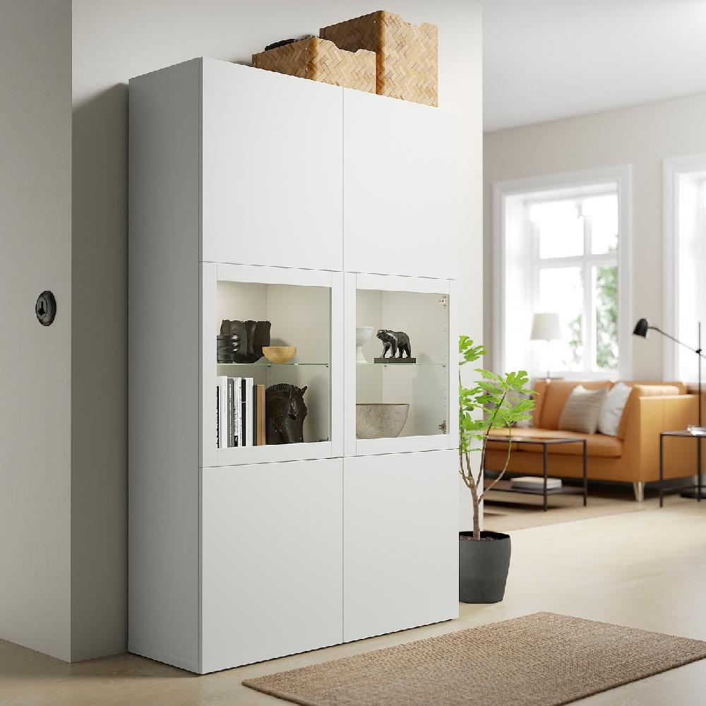 IKEA BESTÅ Vitrina blanco Lappviken/Sindvik vidrio transparente blanco 120x42x193 cm Ofertas