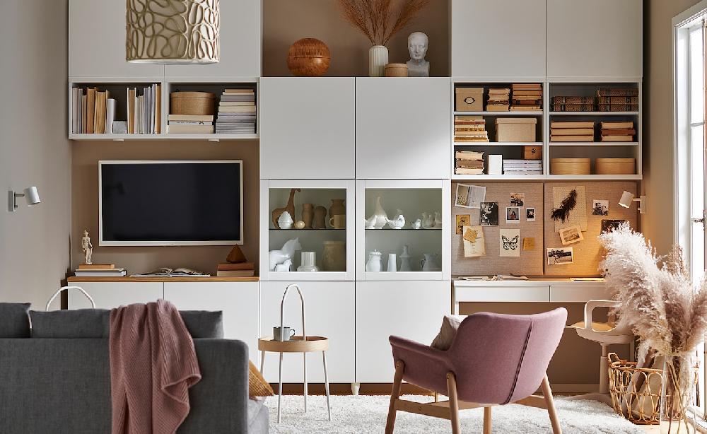 IKEA BESTÅ Vitrina blanco Lappviken/Sindvik vidrio transparente blanco 120x42x193 cm Ofertas
