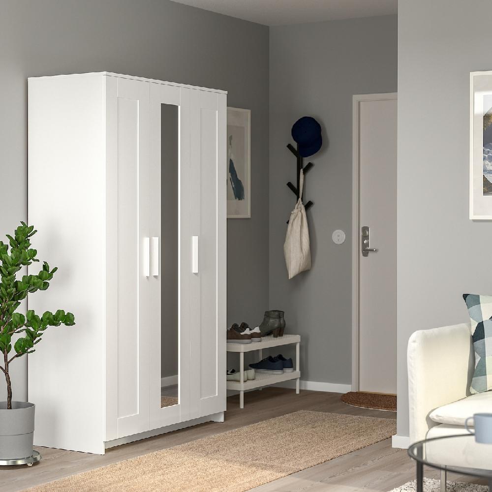 IKEA BRIMNES Armario con 3 puertas blanco 117x190 cm Venta caliente
