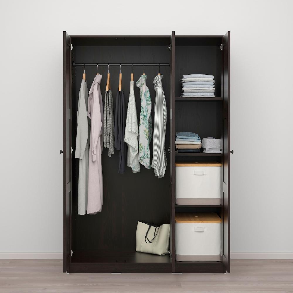 IKEA RAKKESTAD Armario con 3 puertas negro-marrón 117x176 cm Descuento