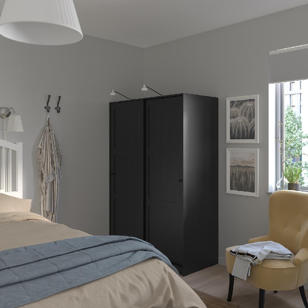 IKEA RAKKESTAD Armario con puertas correderas negro-marrón 117x176 cm Rebajas top