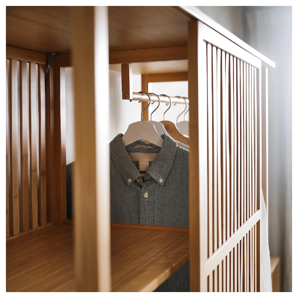 IKEA NORDKISA Armario abierto puerta corredera bambú 120x186 cm Último día