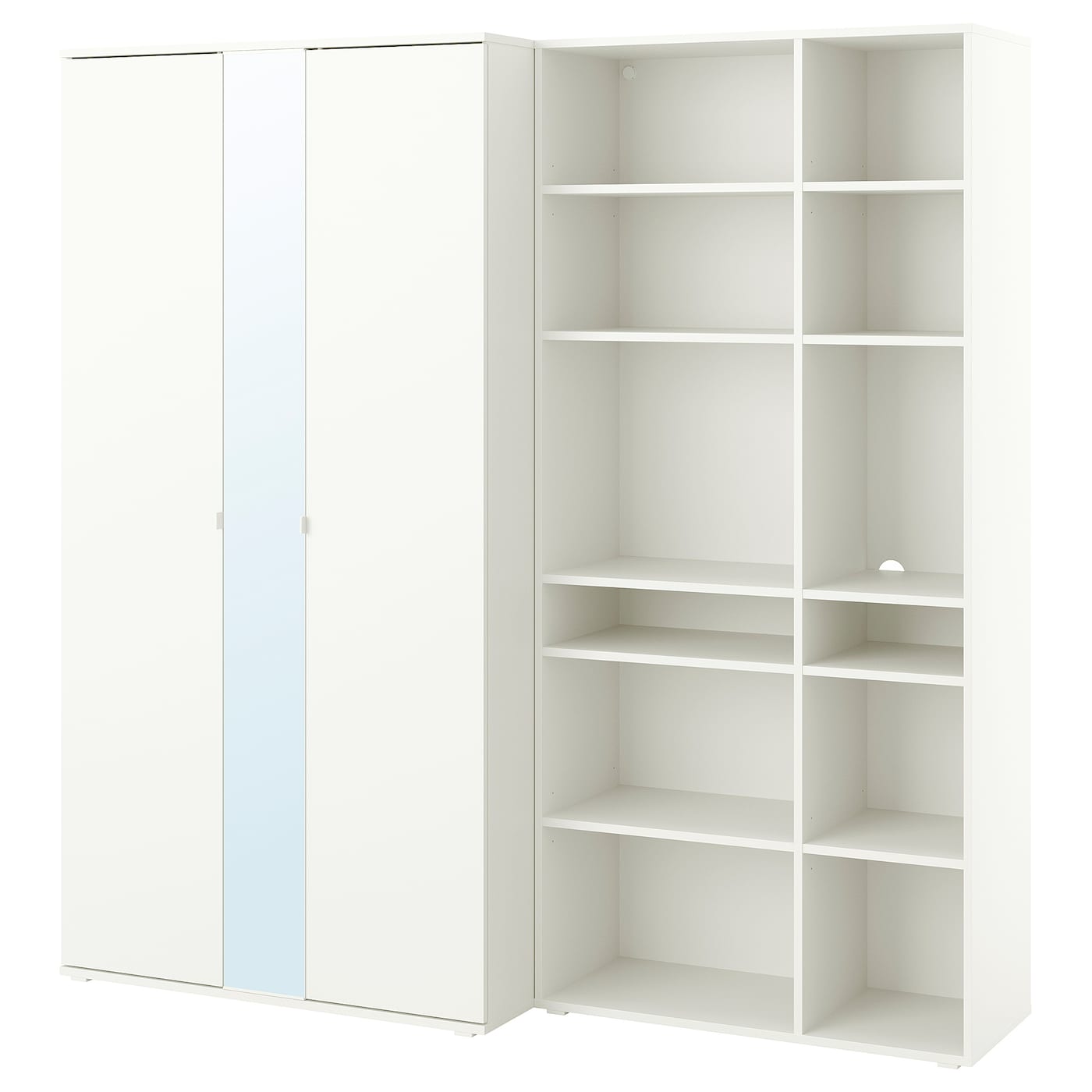 IKEA VIHALS Combinación armario blanco/espejo 200x57x200 cm