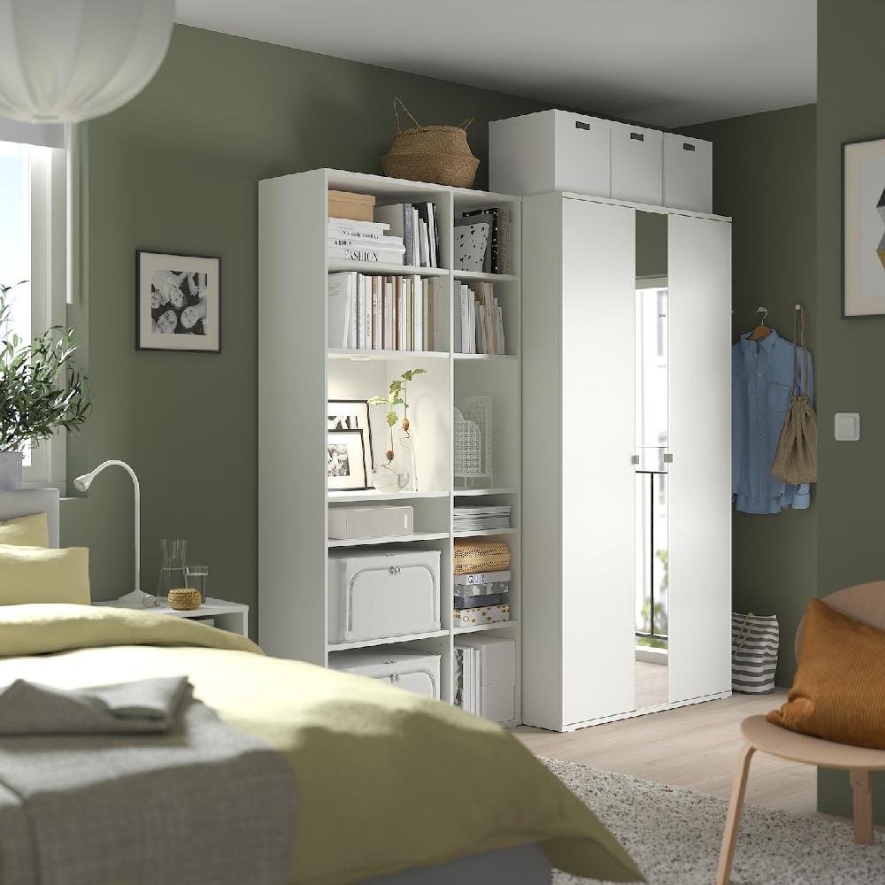 IKEA VIHALS Combinación armario blanco/espejo 200x57x200 cm Precio de fábrica