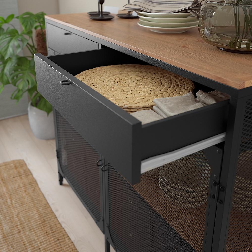 IKEA FJÄLLBO Aparador negro 111x47x95 cm Superdescuento