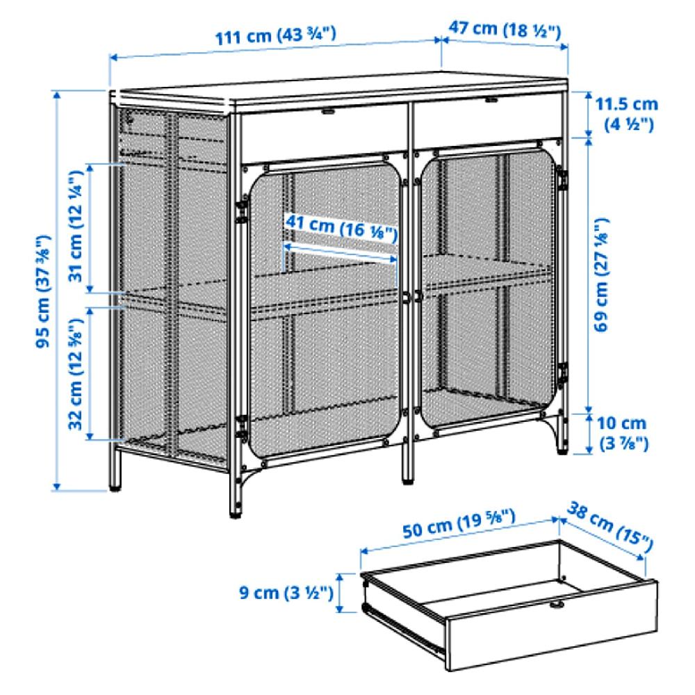 IKEA FJÄLLBO Aparador negro 111x47x95 cm Superdescuento