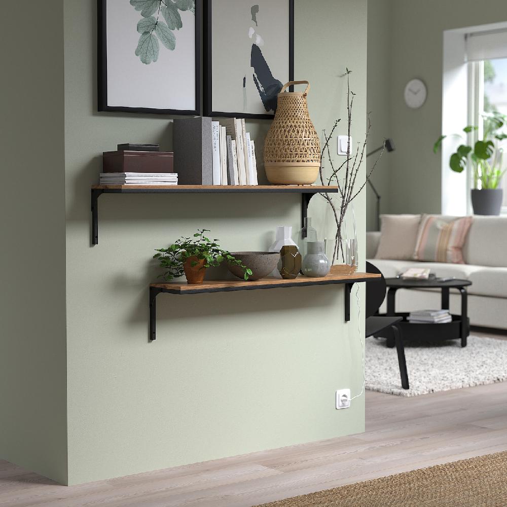 IKEA FJÄLLBO Combinación estantes de pared negro Envío internacional gratuito