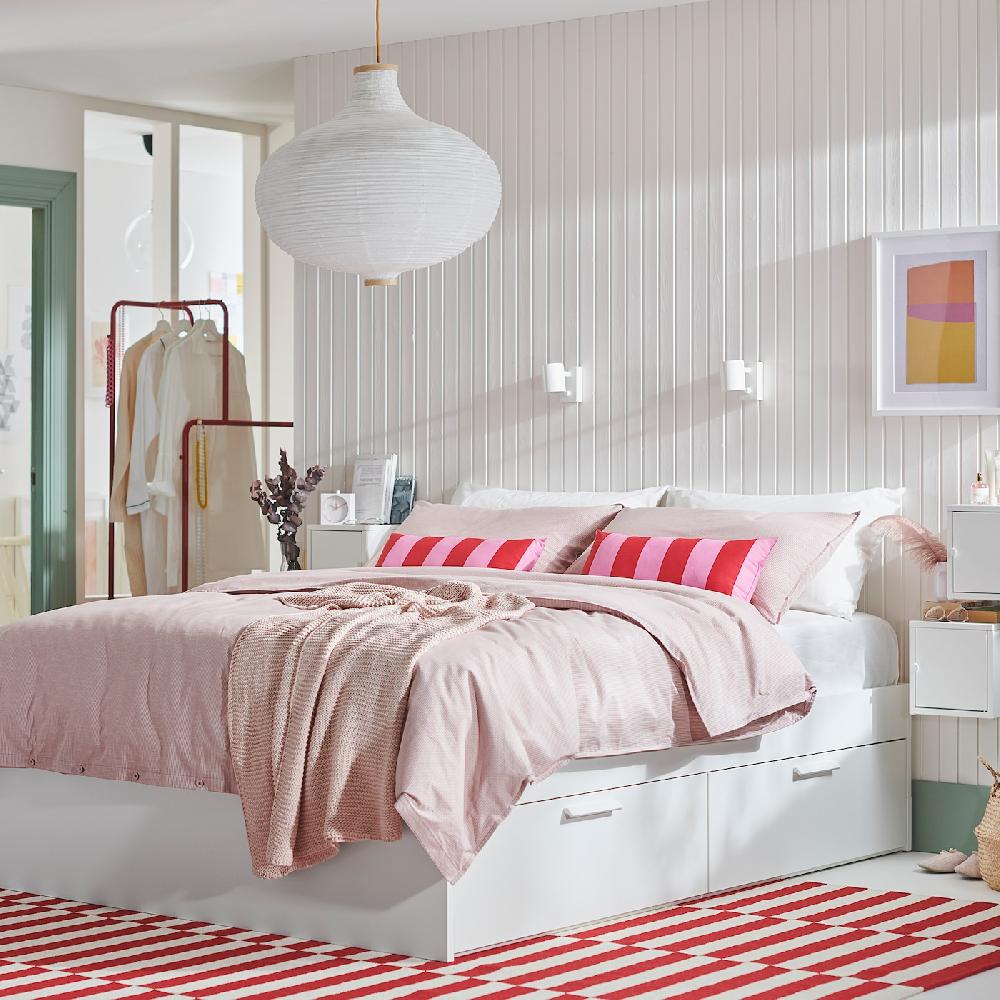 IKEA BRIMNES Estructura de cama con almacenaje blanco/Luröy 140x200 cm Precios de Black Friday