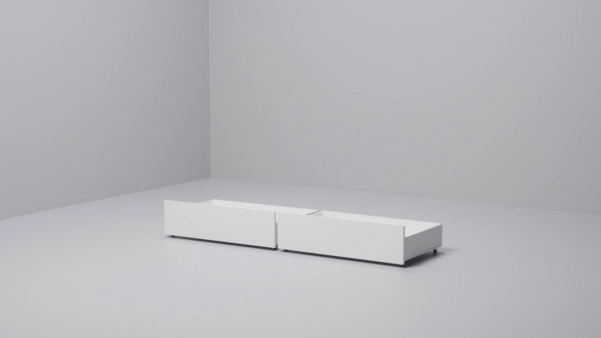IKEA MALM Estructura de cama con 4 cajones blanco/Lönset 180x200 cm En oferta